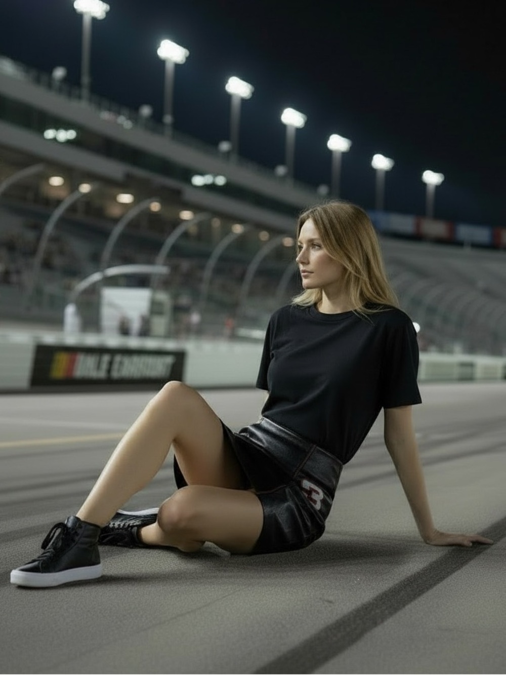 ✨🏁 Vintage #3 Dale Earnhardt 100% Genuine Leather Black Mini Skirt NASCAR - Picture 9 of 14